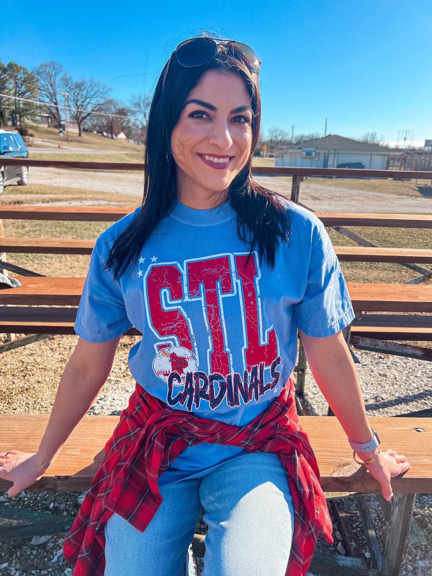 STL CARDINALS TEE (WASHED DENIM CC)