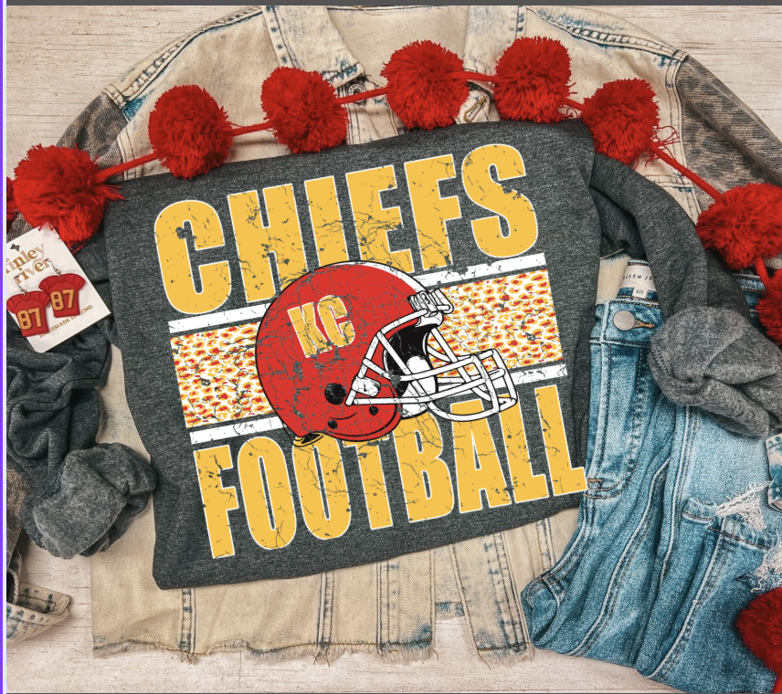 CHIEFS LEOPARD DETAIL SWEATSHIRT (D. GREY)