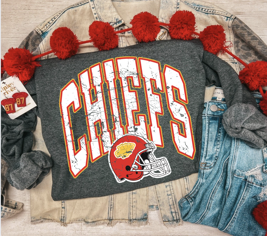 CHIEFS OVERSIZED FONT SWEATSHIRT (D.GREY)