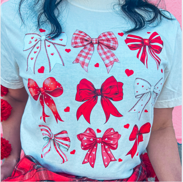 VALENTINES BOWS TEE (IVORY CC)