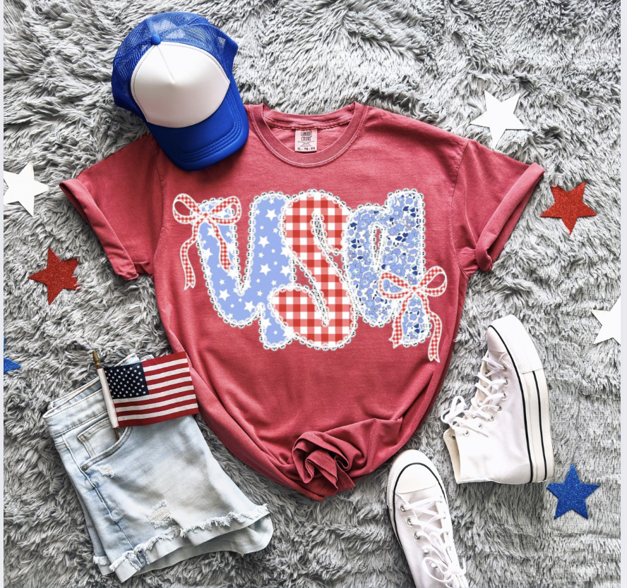 CRIMSON USA PATTERN TEE