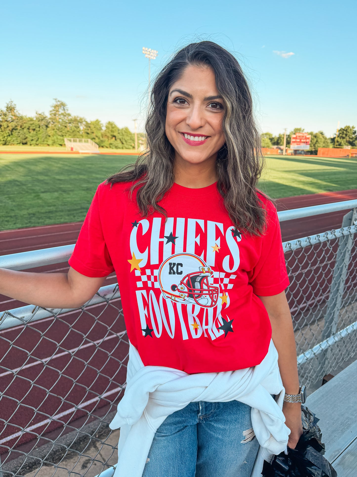KANSAS CITY GIRLY STARS TEE (RED)