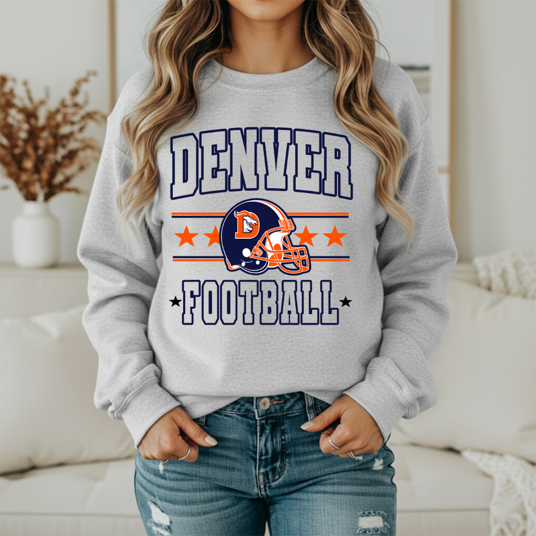 DENVER FOOTBALL STARS AND STRIPES SWEATSHIRT (S. GREY SW)