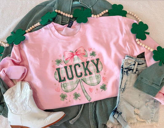 LUCKY CLOVER SWEATSHIRT (PINK)