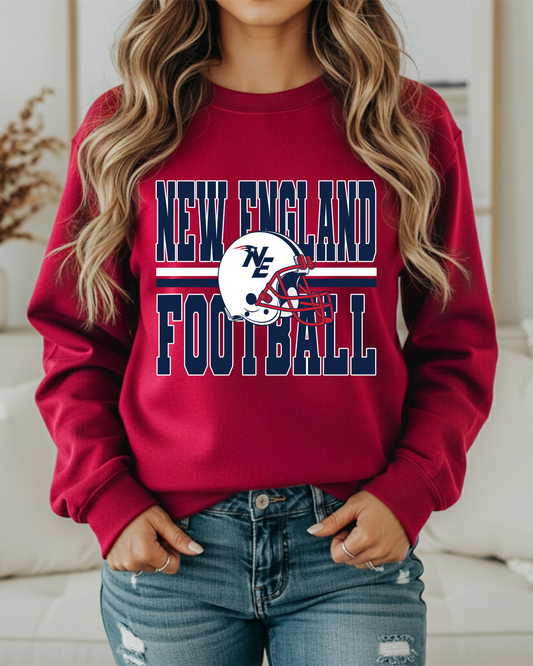 NEW ENGLAND FOOTBALL VARSITY SWEATSHIRT (CRIMSON)