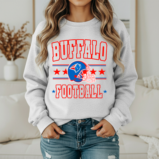 BUFFALO FOOTBALL STARS AND STRIPES SWEATSHIRT (ASH)