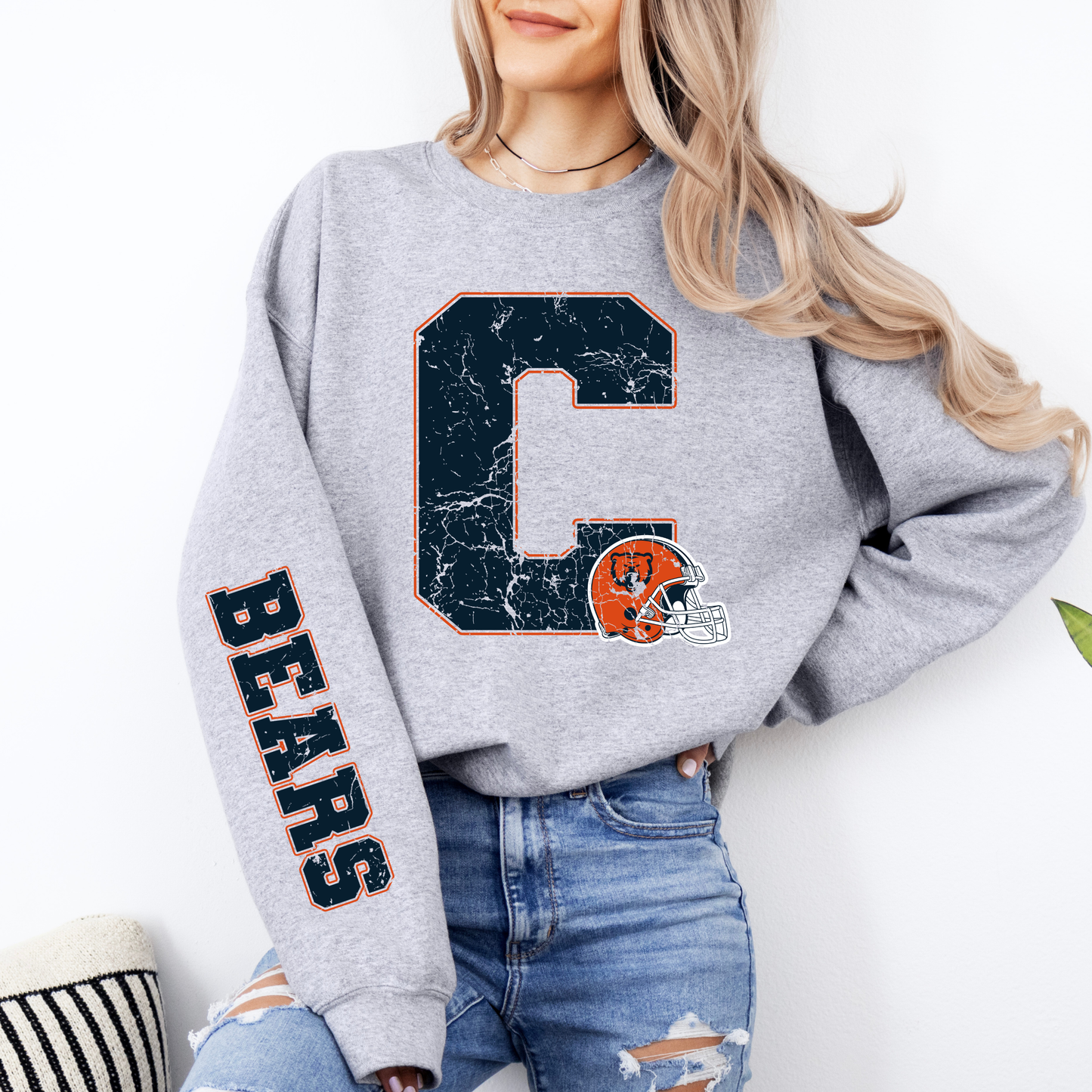 CHICAGO FOOTBALL VARSITY SLEEVE SWEATSHIRT (S GREY)