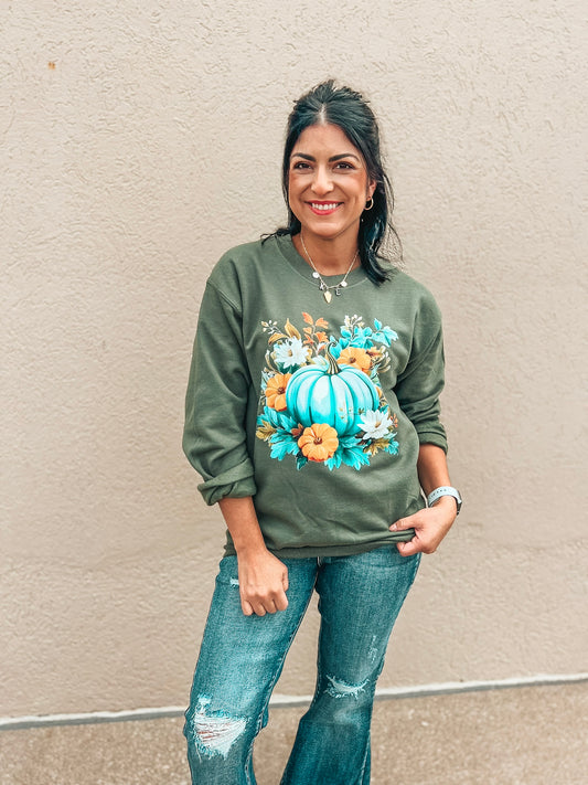 FLORAL PUMKIN SWEATSHIRT