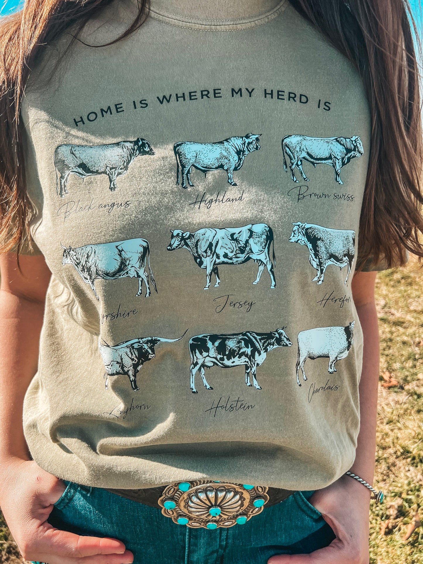 HOME IS WHERE YOUR HERD IS TEE