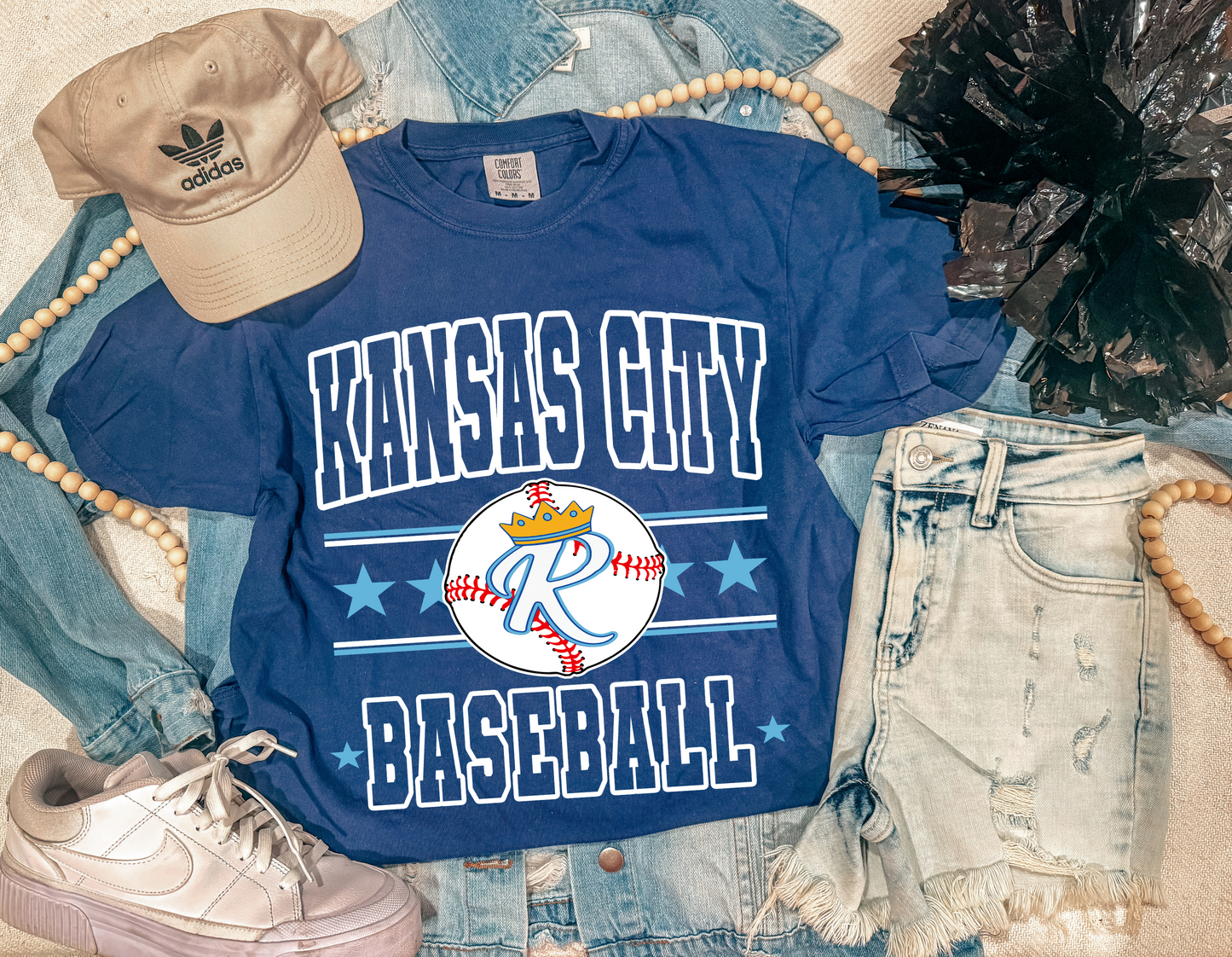 ROYALS BASEBALL STARS AND STRIPES TEE (NAVY)