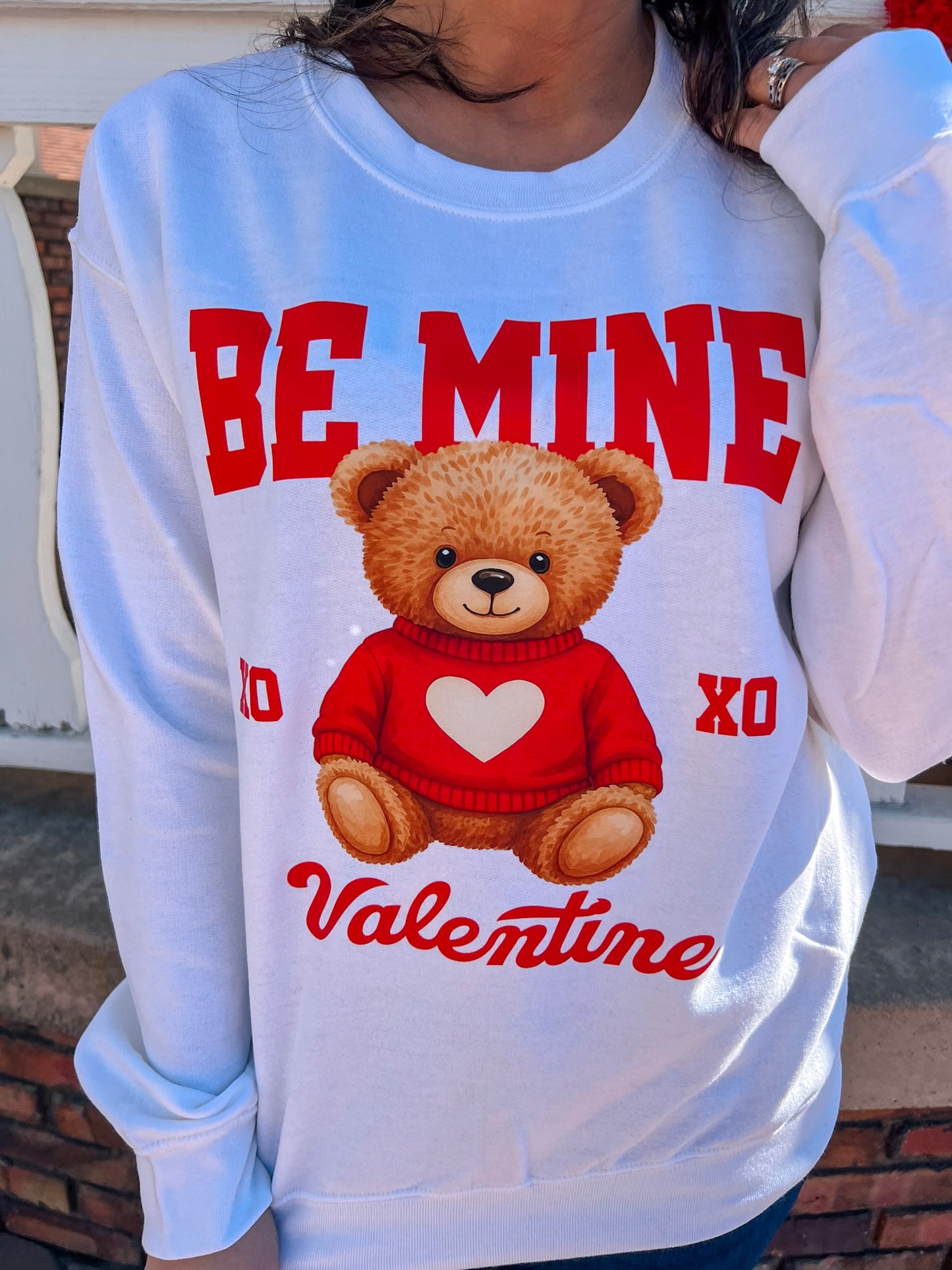 BE MINE VALENTINE SWEATSHIRT (WHITE)