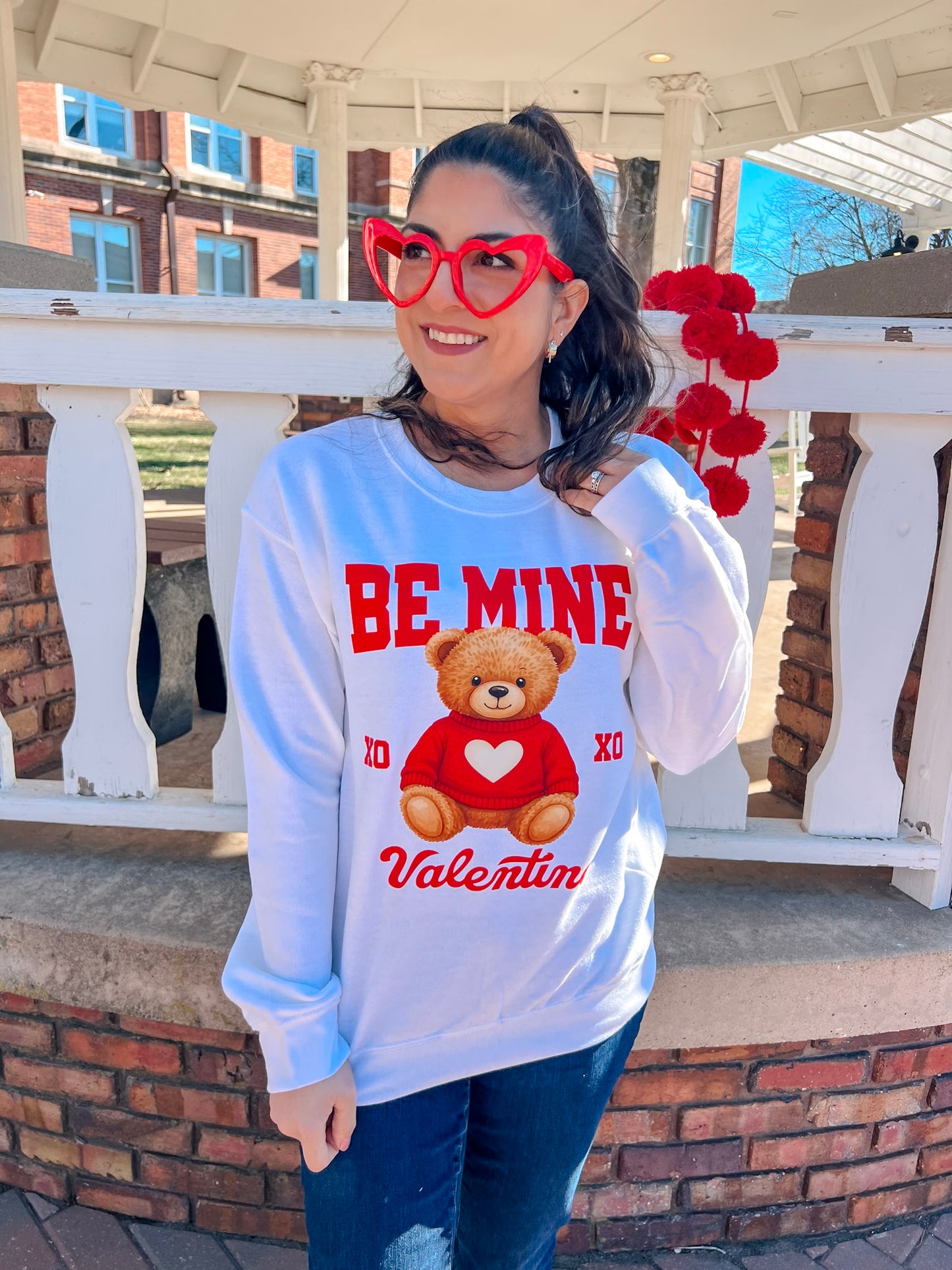 BE MINE VALENTINE SWEATSHIRT (WHITE)
