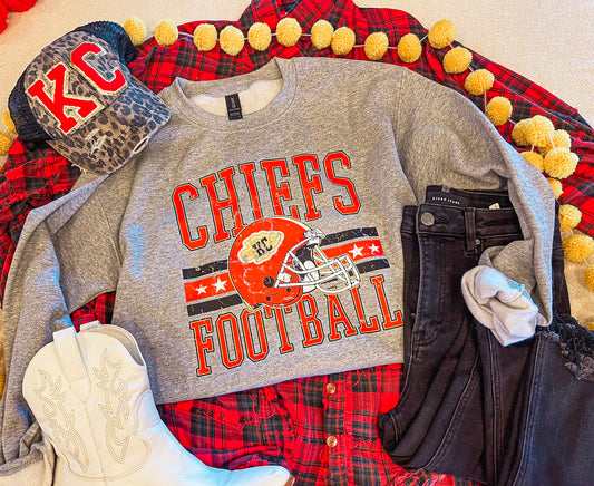 CHIEFS FOOTBALL VARSITY SWEATSHIRT (S. GREY SW)