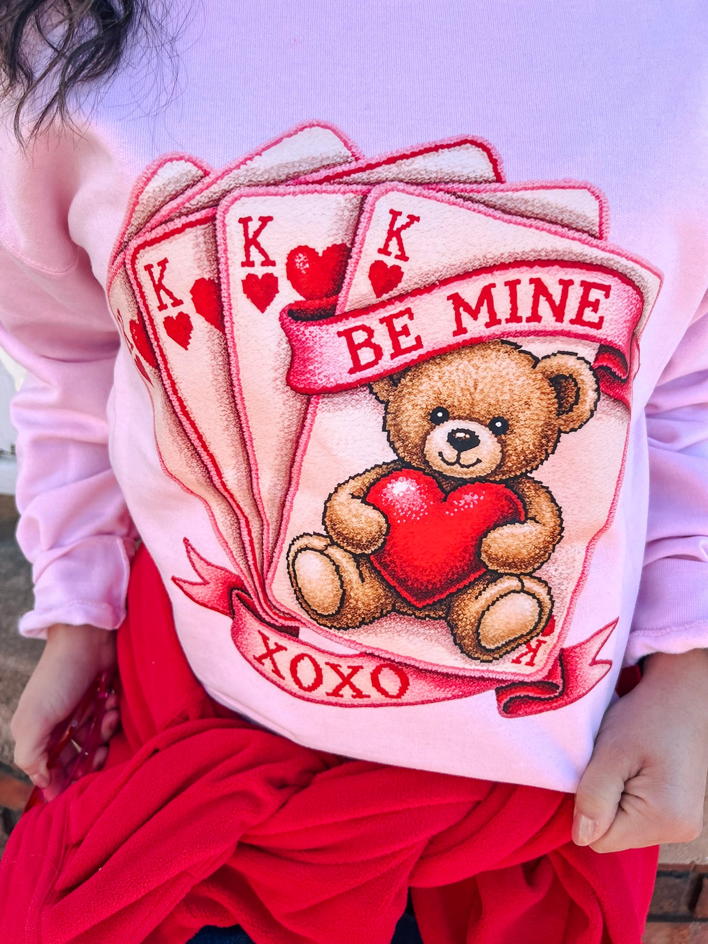 BE MINE CARDS SWEATSHIRT (SAND)