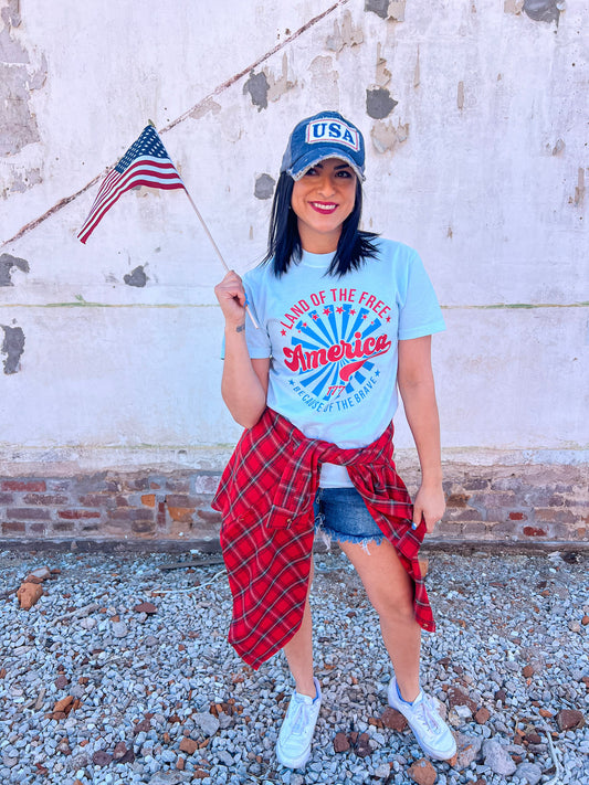 LAND OF THE FREE AMERICA TEE