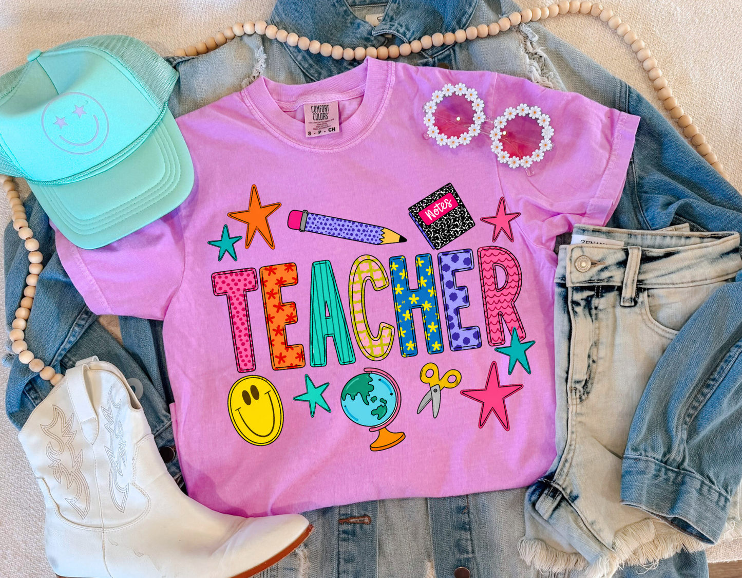 TEACHER BRIGHT STARS TEE (N VIOLET)