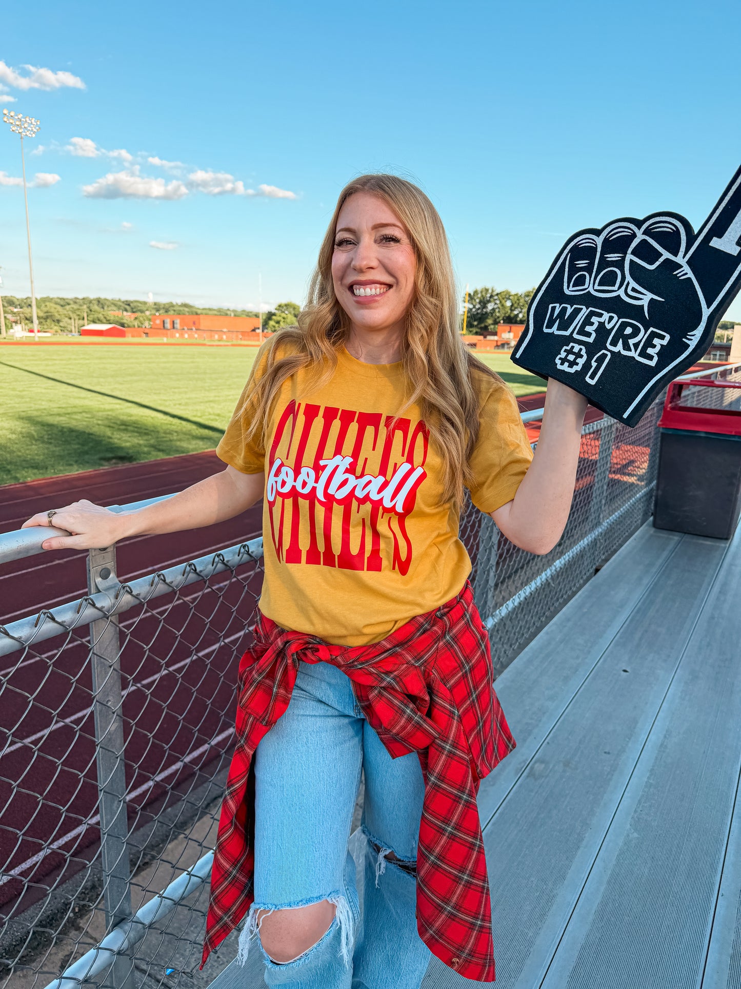 CHIEFS FOOTBALL TEE (MUSTARD)