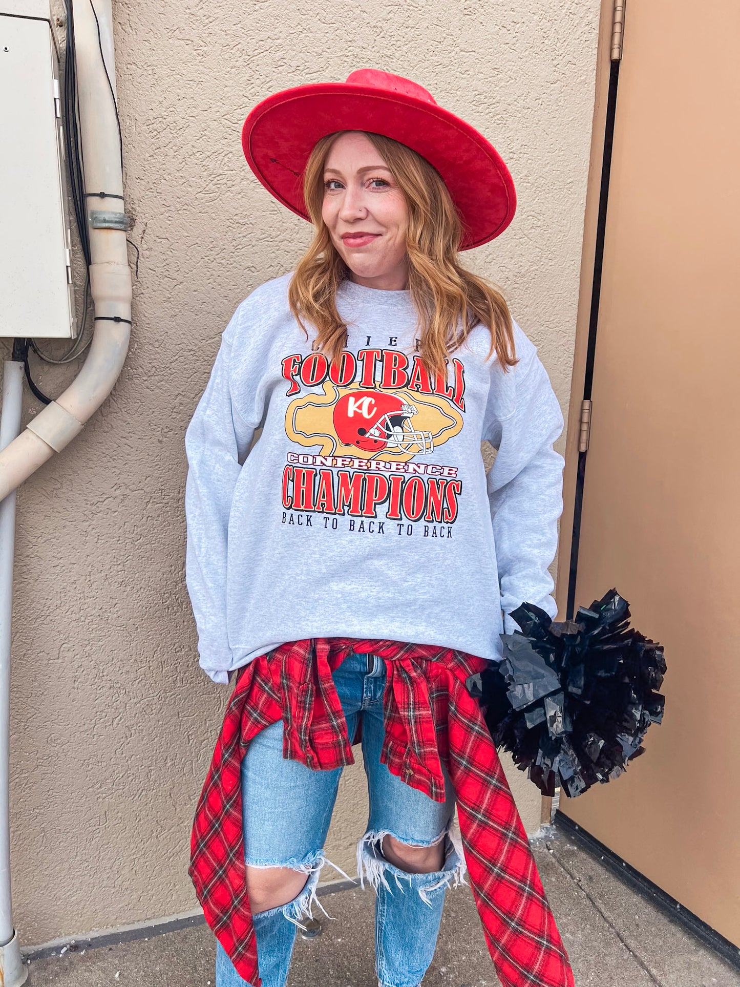 CHIEFS FOOTBALL CHAMPIONS SWEATSHIRT (ASH)