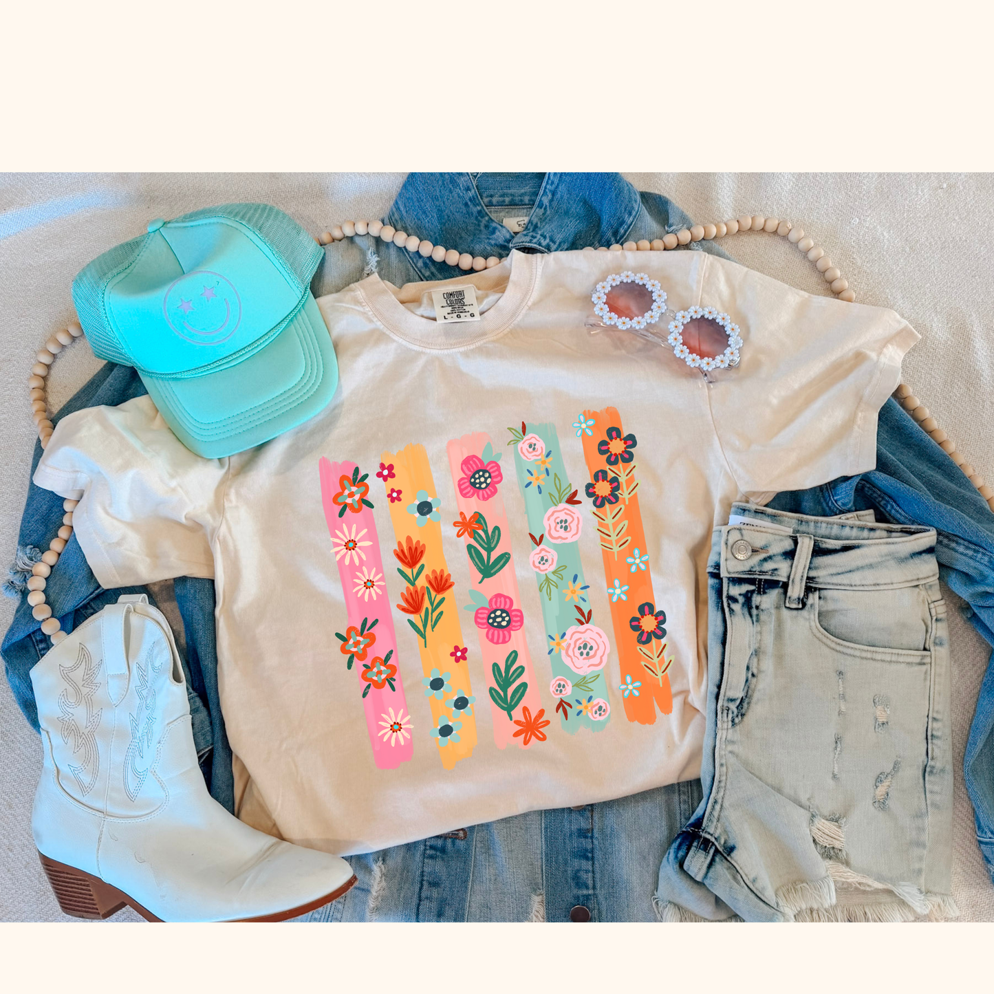 SPRING FLORAL TEE (IVORY)