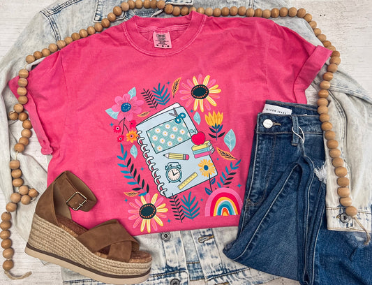 BOHO TEACHER TEE (PINK CC)