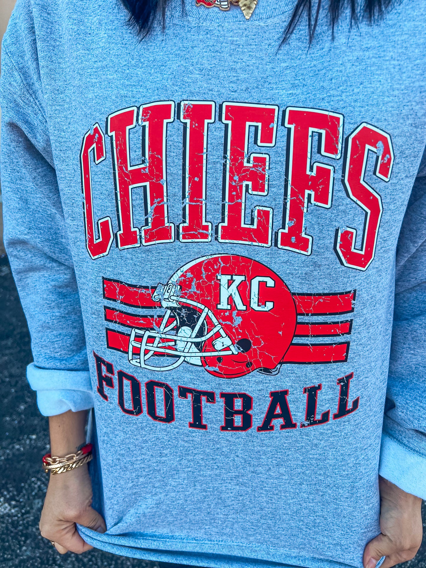 RETRO STYLE CHIEFS SWEATSHIRT (S. GREY)