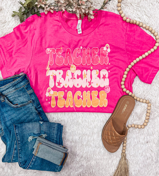 TEACHER PINK TEE