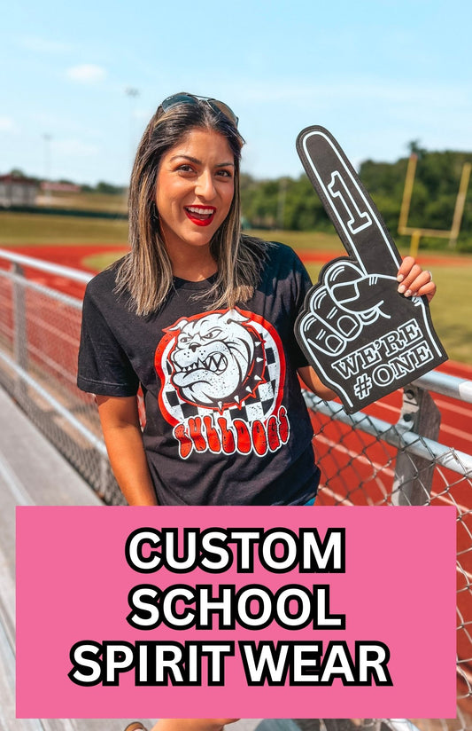CUSTOM SCHOOL SPIRIT WEAR - MESSAGE US FOR MOCK UP {{CHECKERED MASCOT DESIGN}}