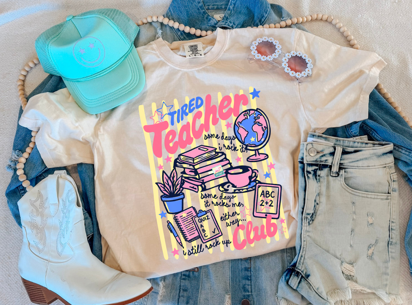TIRED TEACHERS CLUB TEE (IVORY)