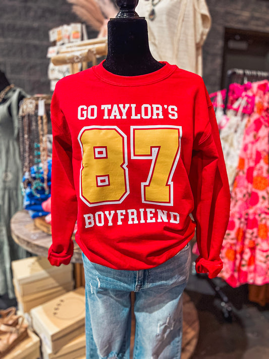 GO TAYLORS BOYFRIEND SWEATSHIRT (RED SW)