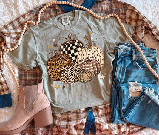 PATTERN PUMPKINS TEE (KHAKI)
