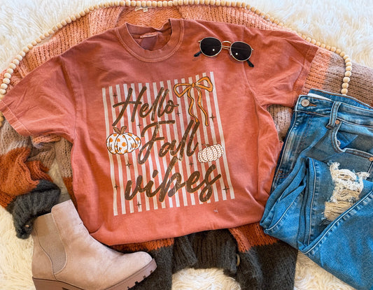 HELLO FALL VIBES TEE (YAM)