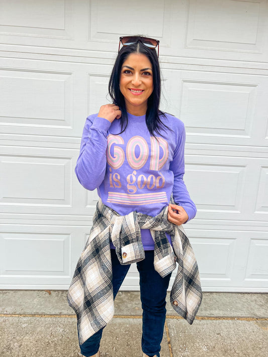 GOD IS GOOD LONG SLEEVE (VIOLET)