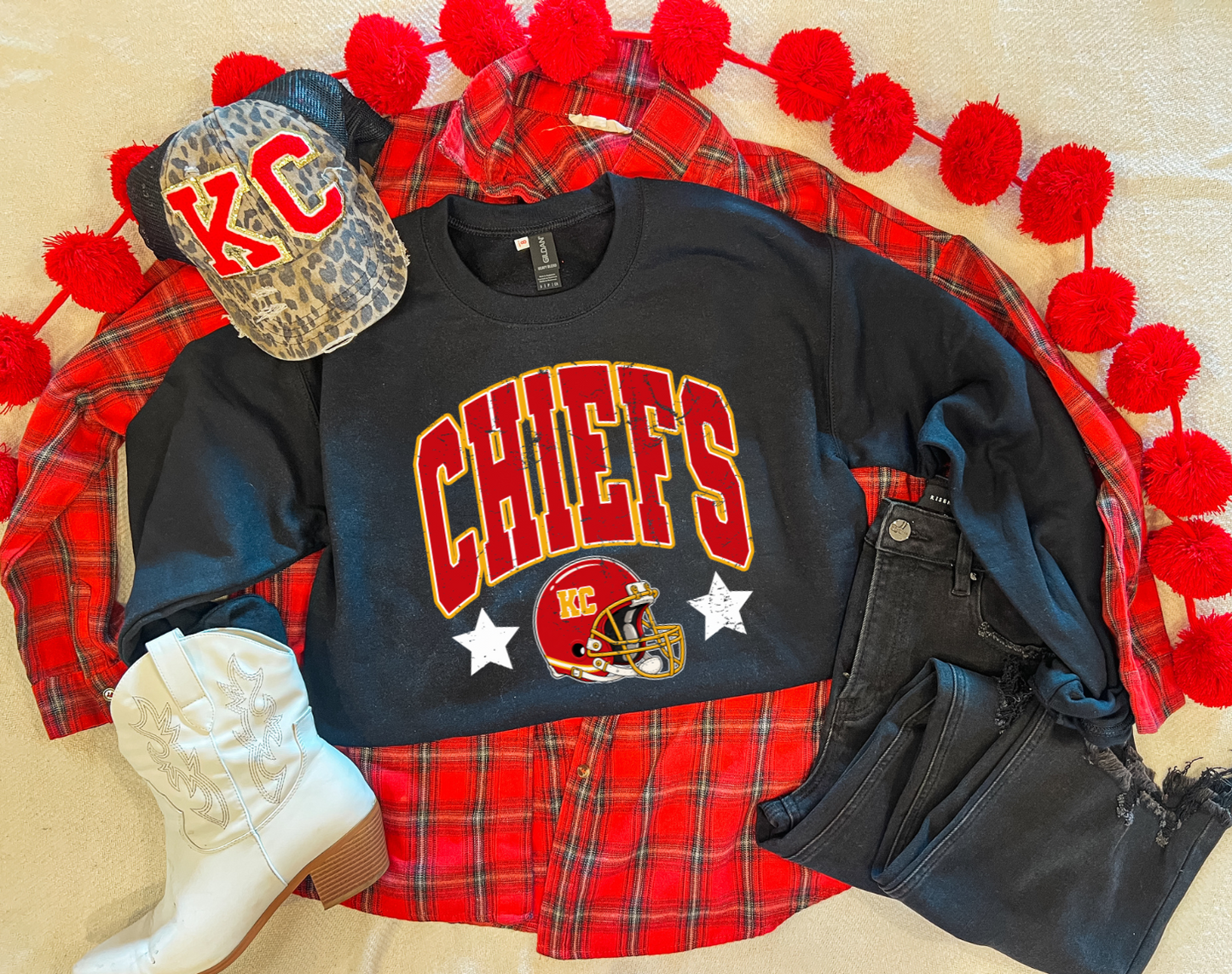 CHIEFS STARS SWEATSHIRT (BLK)