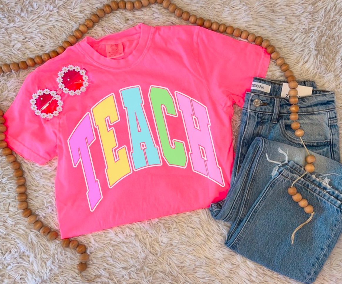 PINK TEACH TEE (NEON PINK)