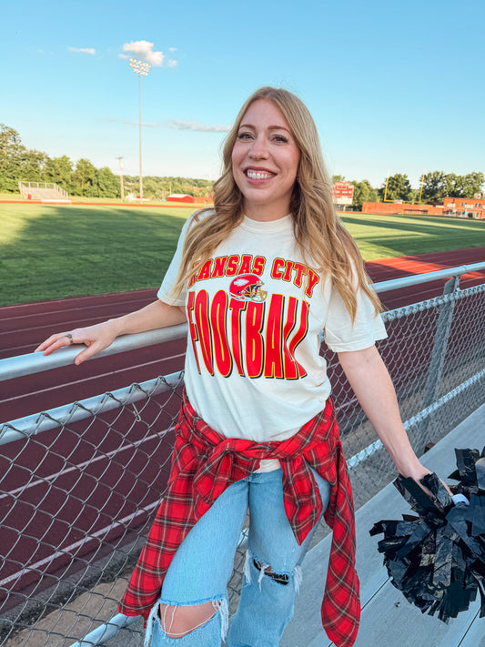 KANSAS CITY FOOTBALL TEE (IVORY)