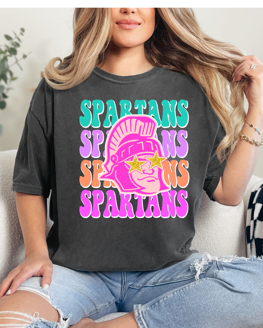 SPARTANS COLORFUL STACKED TEE (PEPPER)