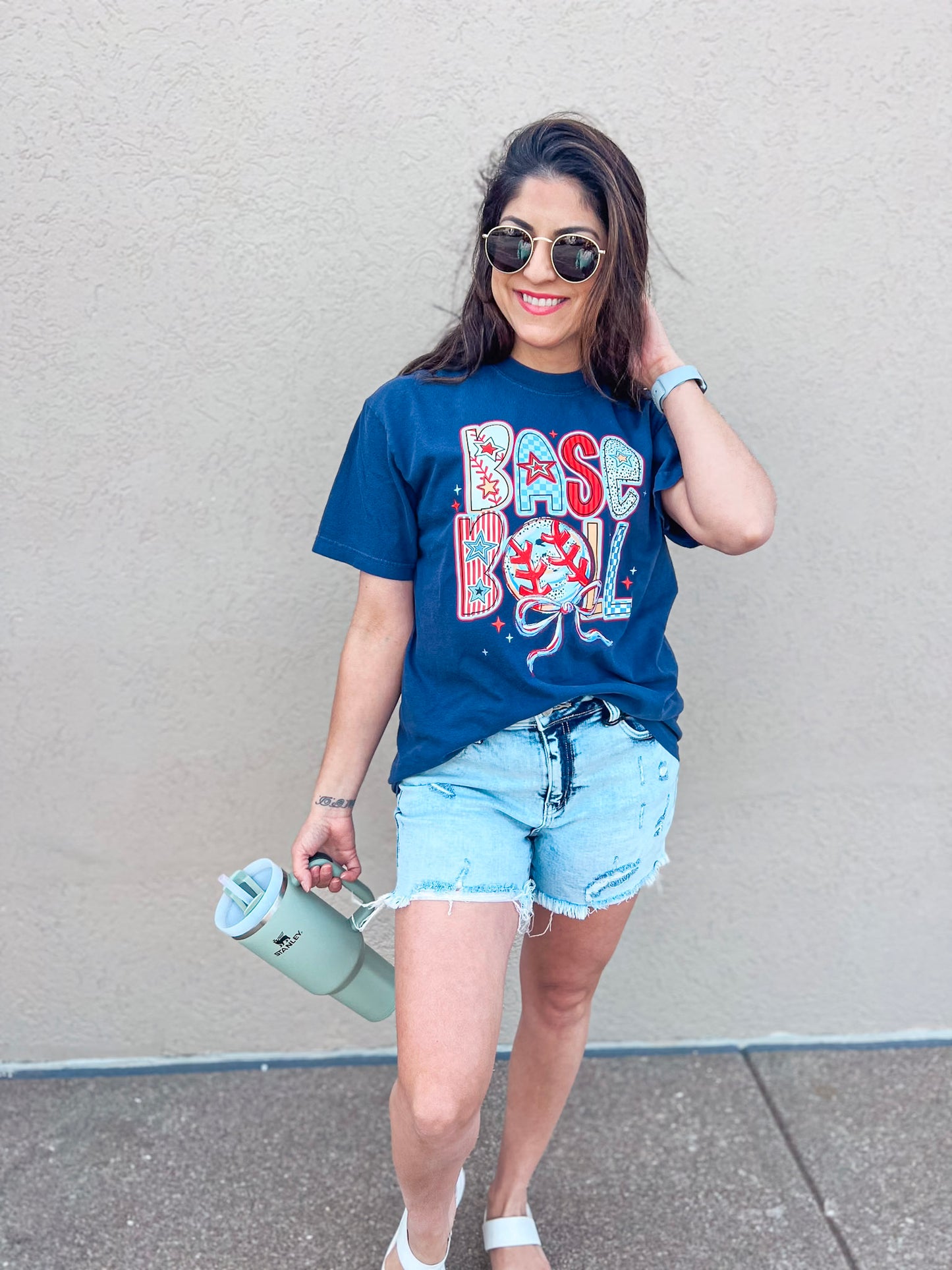 BASEBALL PATCHWORK TEE (NAVY)