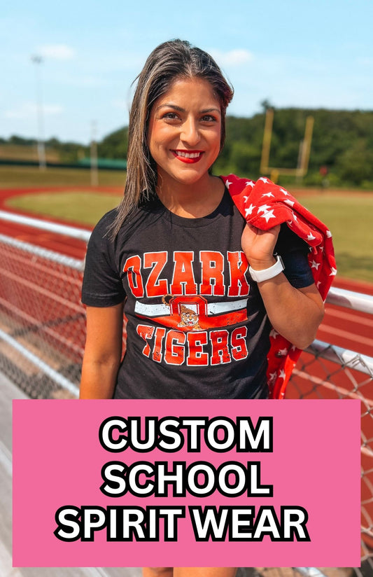 CUSTOM SCHOOL SPIRIT WEAR - MESSAGE US FOR MOCK UP {{VARSITY DESIGN}}