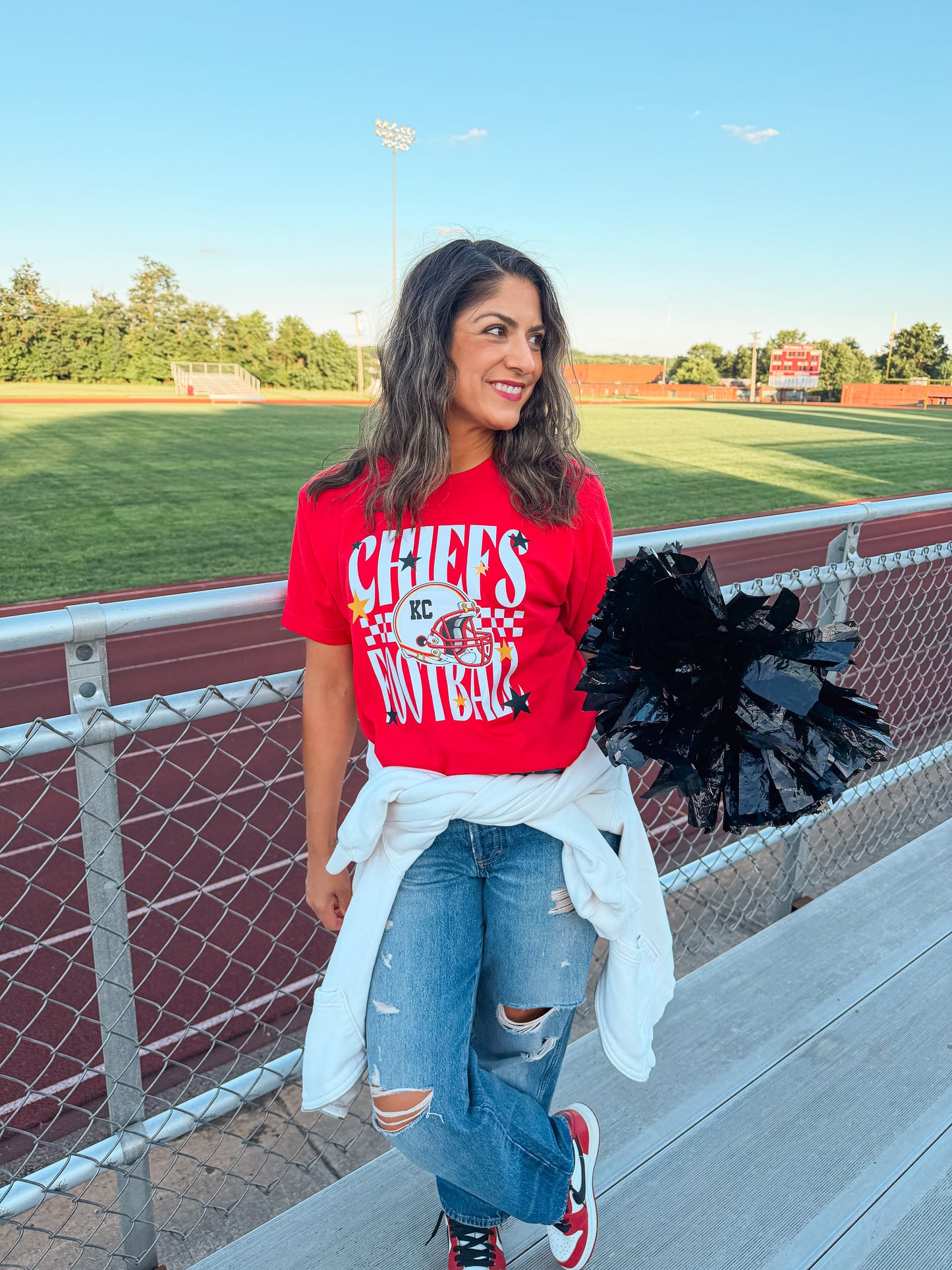 KANSAS CITY GIRLY STARS TEE (RED)