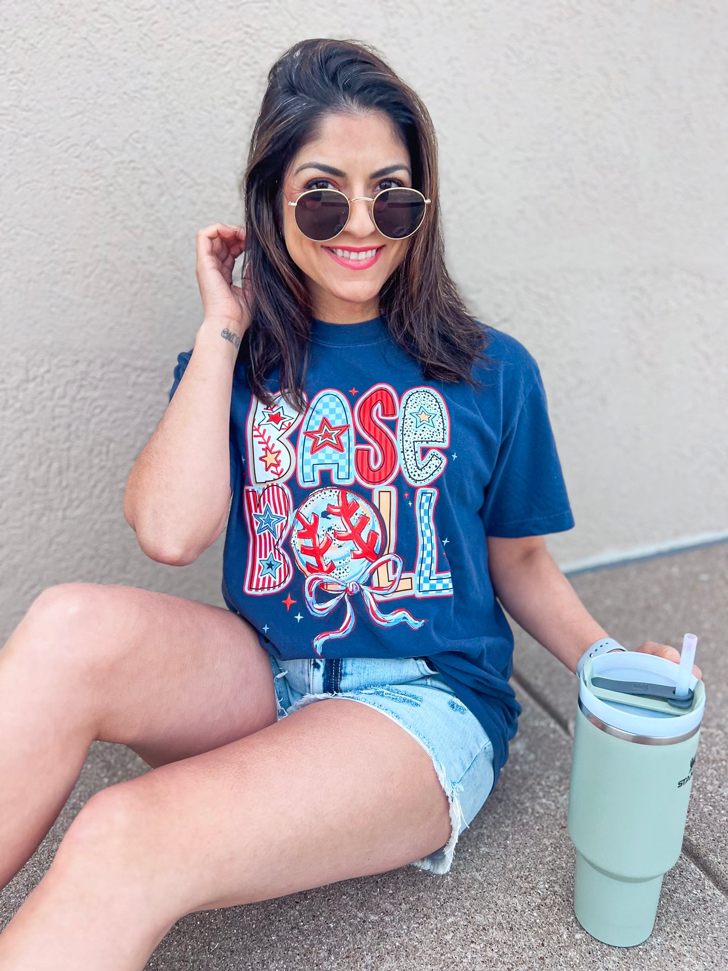 BASEBALL PATCHWORK TEE (NAVY)