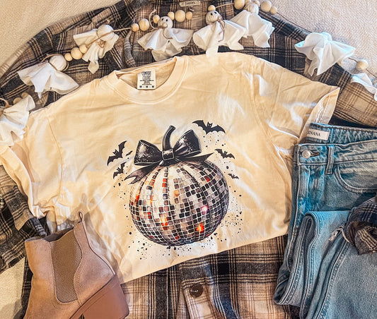 HALLOWEEN DISCO PUMPKIN TEE (IVORY CC)