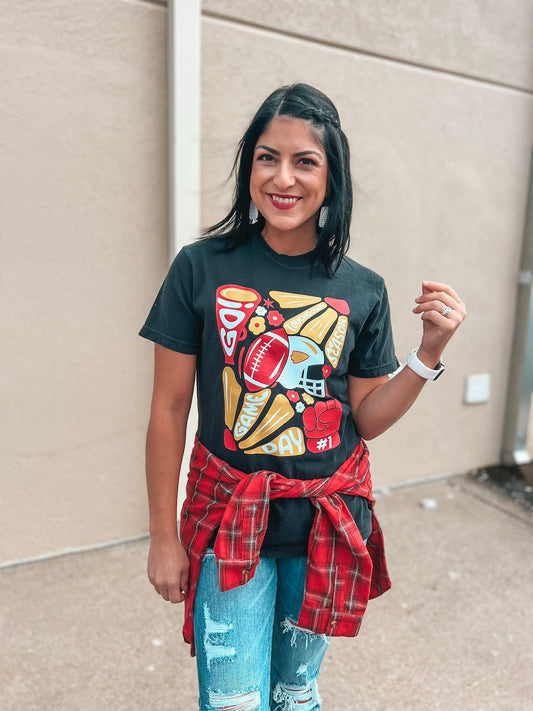 KANSAS CITY BOHO FLORAL TEE (BLACK CC)