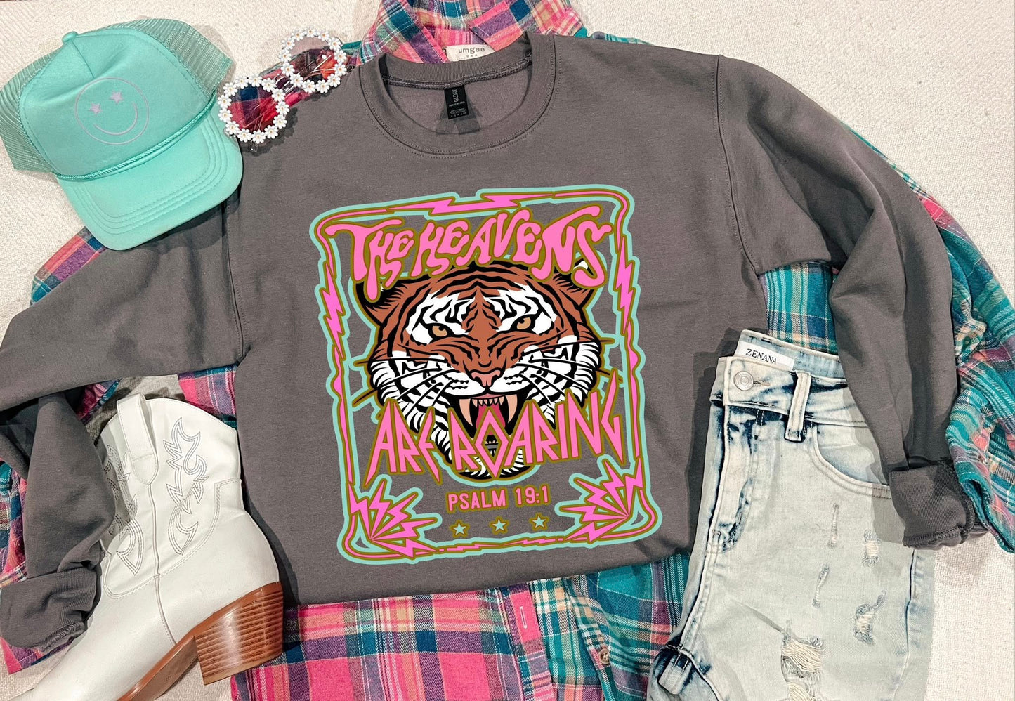 THE HEAVENS ARE ROARING SWEATSHIRT (CHARCOAL)