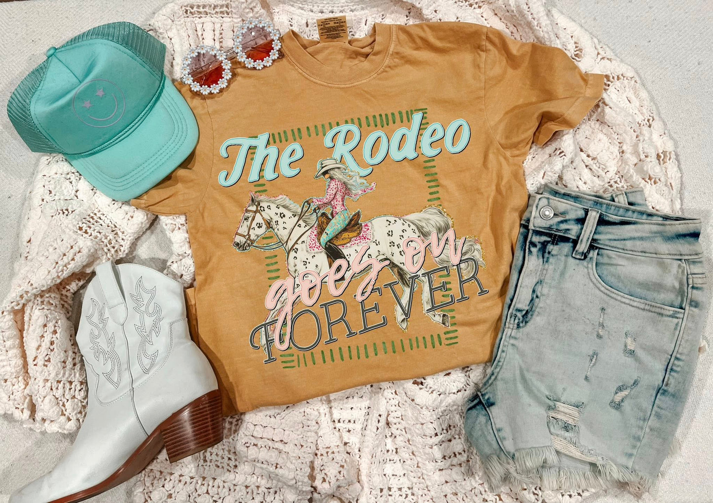 THE RODEO LASTS FOREVER TEE (MUSTARD)