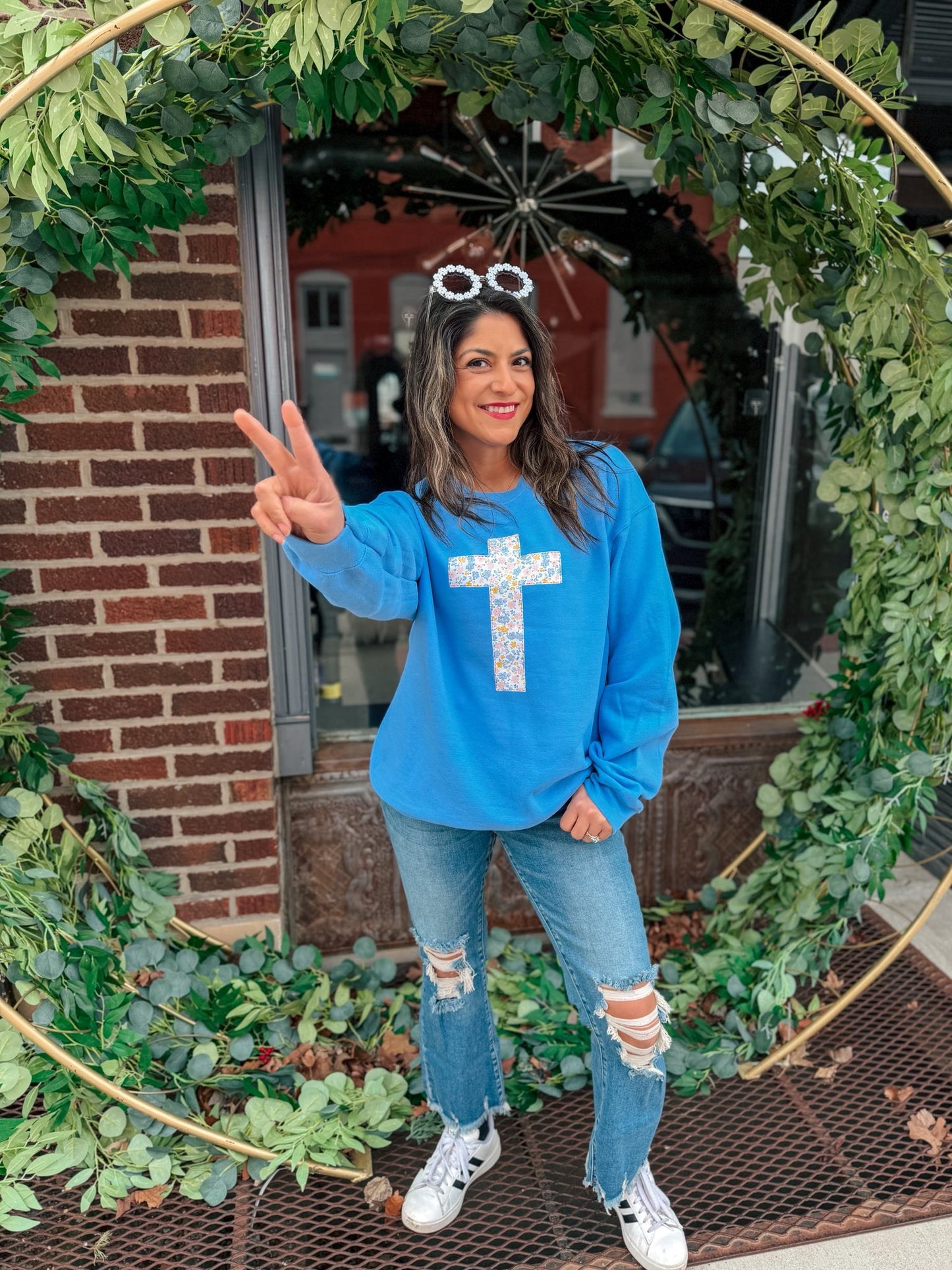 HE IS RISEN SWEATSHIRT (BLUE)