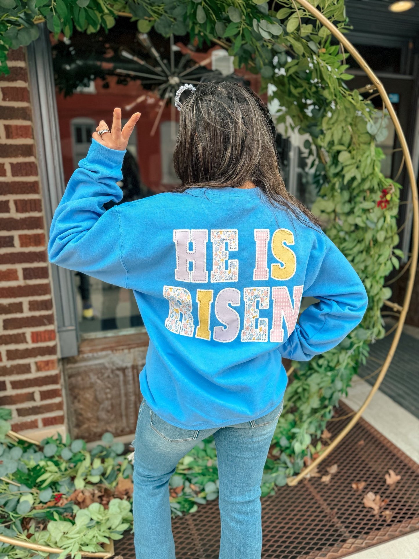 HE IS RISEN SWEATSHIRT (BLUE)