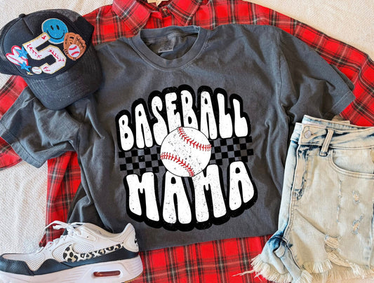 BASEBALL MAMA TEE (PEPPER)