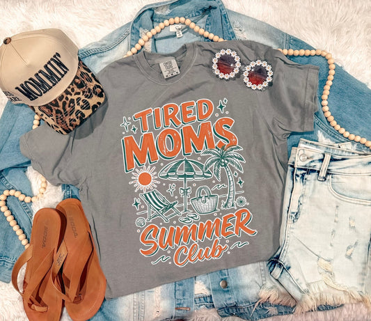 TIRED MOMS SUMMER TEE (GREY)