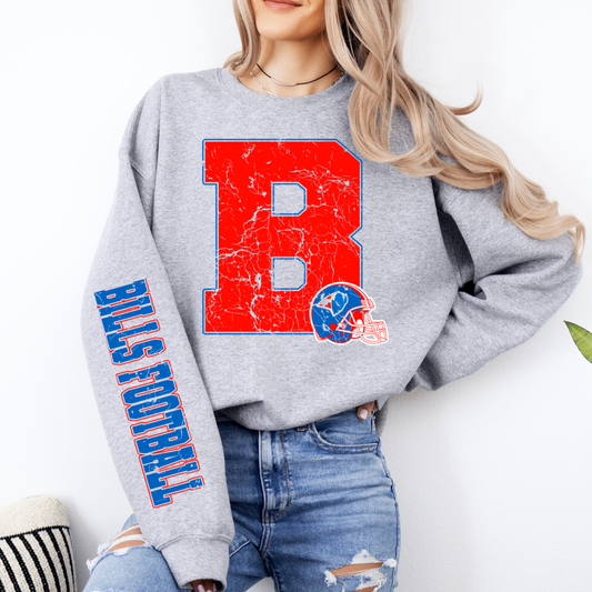 BILLS VARSITY SLEEVE SWEATSHIRT (S. GREY)