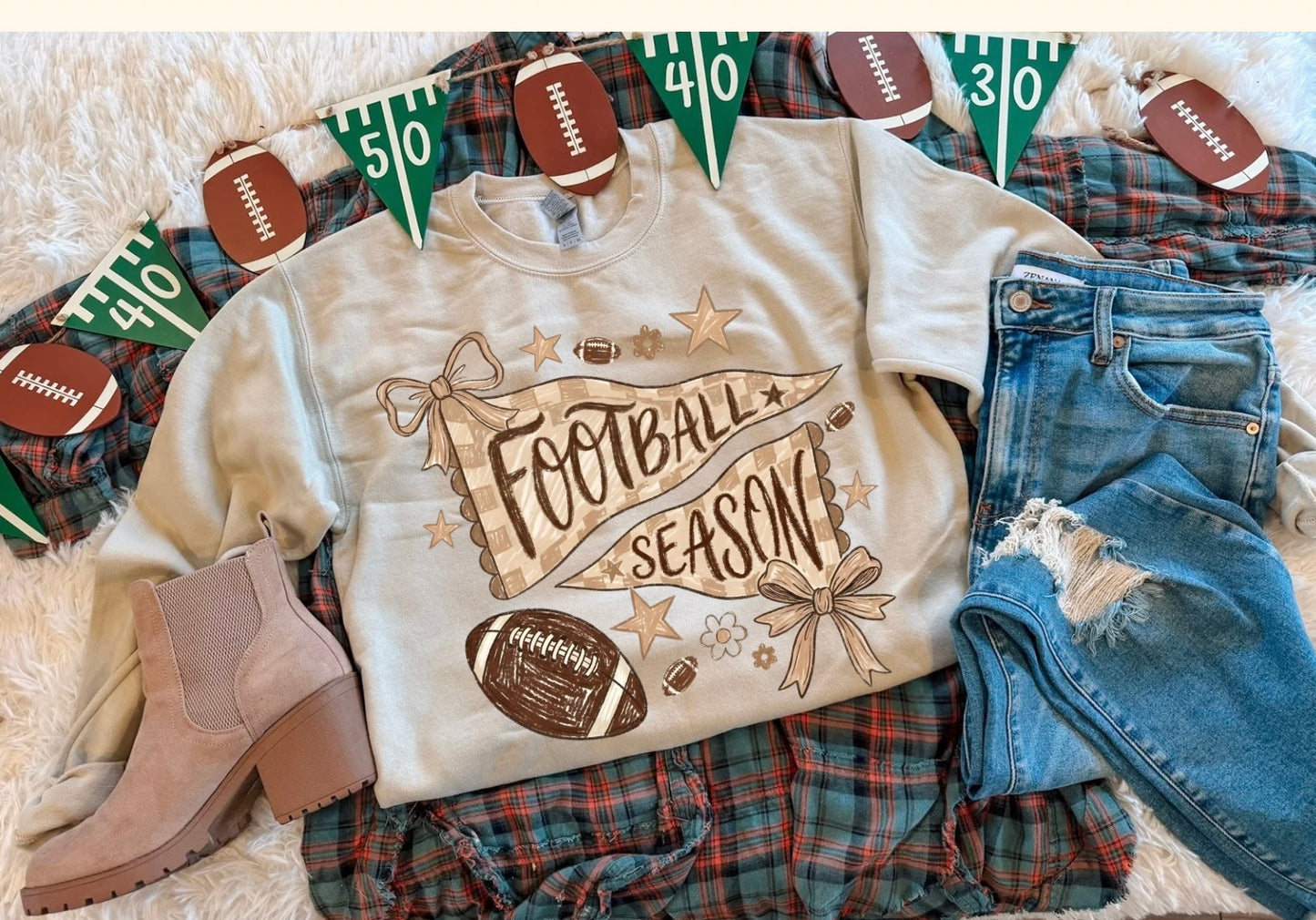 FOOTBALL SEASON SWEATSHIRT (SAND)